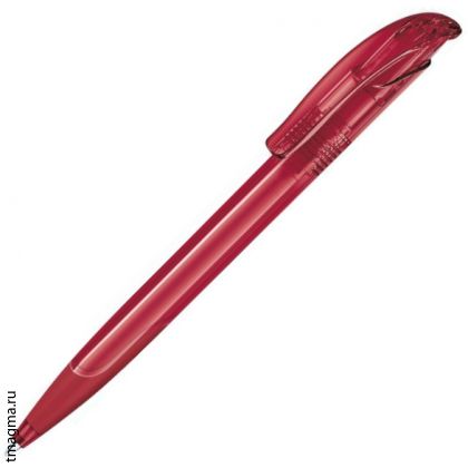 ручка Сенатор с логотипом, модель Senator Challenger Clear Soft Grip, цвет - прозрачный темно-красный